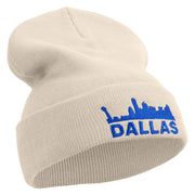 Dallas City Skyline Embroidered 12 Inch Long Knitted Beanie - Birch OSFM