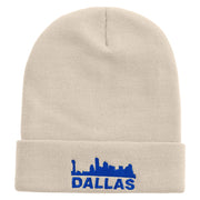 Dallas City Skyline Embroidered 12 Inch Long Knitted Beanie - Birch OSFM