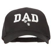 Dad with Military Dog Tags Embroidered Solid Cotton Pro Style Cap