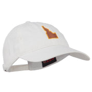 Idaho State Map Embroidered Washed Cotton Cap