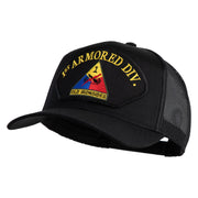 1st Armored Division Old Ironsides Patched Solid Cotton Twill Mesh Prostyle Cap - Black OSFM