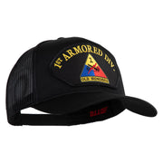 1st Armored Division Old Ironsides Patched Solid Cotton Twill Mesh Prostyle Cap - Black OSFM