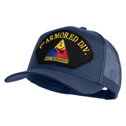 1st Armored Division Old Ironsides Patched Solid Cotton Twill Mesh Prostyle Cap - Navy OSFM