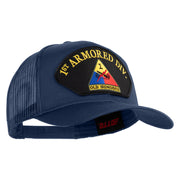 1st Armored Division Old Ironsides Patched Solid Cotton Twill Mesh Prostyle Cap - Navy OSFM