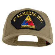 1st Armored Division Old Ironsides Patched Solid Cotton Twill Mesh Prostyle Cap - Khaki OSFM