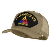 1st Armored Division Old Ironsides Patched Solid Cotton Twill Mesh Prostyle Cap - Khaki OSFM