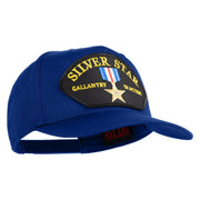 Silver Star Gallantry in Action Patched Solid Cotton Twill 5 Panel Prostyle Snap Cap - Royal OSFM