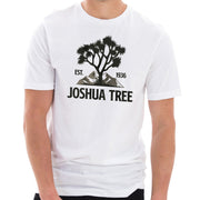 Joshua Tree Logo Graphic Design Ring Spun Combed Cotton Short Sleeve Deluxe Jersey T-Shirt - White XS