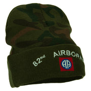 82nd Airborne Logo Embroidered Camo Long Beanie