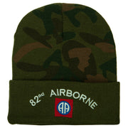 82nd Airborne Logo Embroidered Camo Long Beanie