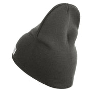 US Marine Corps Retired Emblem Symbol Embroidered 8 Inch Short Beanie Made in USA - Charcoal OSFM