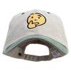 Confuse Emoji Embroidered Pigment Dyed Wash Cap - Beige-Green OSFM