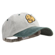 Confuse Emoji Embroidered Pigment Dyed Wash Cap - Beige-Green OSFM