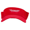 100k Embroidered Cotton Twill Sun Visor - Red OSFM