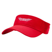 100k Embroidered Cotton Twill Sun Visor - Red OSFM