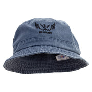 US Army Embroidered Washed Bucket Hats - Royal M-L