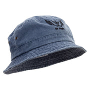 US Army Embroidered Washed Bucket Hats - Royal M-L