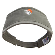 Artistic Style Salmon Logo Embroidered Pro Style Cotton Twill Washed Visor - Olive OSFM