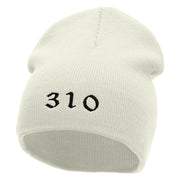 310 Embroidered 8 inch Acrylic Short Blank Beanie - White OSFM