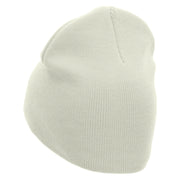 310 Embroidered 8 inch Acrylic Short Blank Beanie - White OSFM