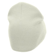 310 Embroidered 8 inch Acrylic Short Blank Beanie - White OSFM