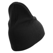 US Marine Corps Retired Emblem Symbol Embroidered 8 Inch Short Beanie Made in USA - Black OSFM