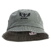 US Army Embroidered Washed Bucket Hats - Olive M-L