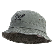 US Army Embroidered Washed Bucket Hats - Olive M-L