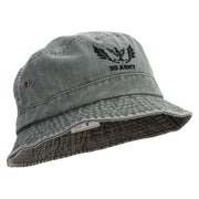 US Army Embroidered Washed Bucket Hats - Olive M-L