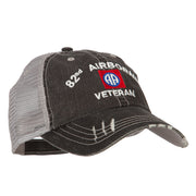 US Army 82nd Airborne Veteran Embroidered Low Profile Cotton Mesh Cap