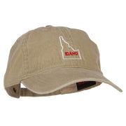 Idaho with Map Outline Embroidered Washed Cotton Twill Cap