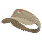 Artistic Style Salmon Logo Embroidered Pro Style Cotton Twill Washed Visor - Khaki OSFM