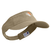 Artistic Style Salmon Logo Embroidered Pro Style Cotton Twill Washed Visor - Khaki OSFM