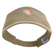 Artistic Style Salmon Logo Embroidered Pro Style Cotton Twill Washed Visor - Khaki OSFM