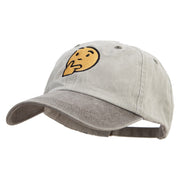 Confuse Emoji Embroidered Pigment Dyed Wash Cap - Beige-Brown OSFM