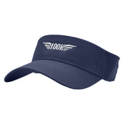 100k Embroidered Cotton Twill Sun Visor - Navy OSFM