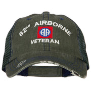 US Army 82nd Airborne Veteran Embroidered Low Profile Cotton Mesh Cap