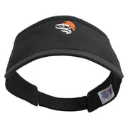 Artistic Style Salmon Logo Embroidered Pro Style Cotton Twill Washed Visor - Black OSFM