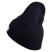 US Marine Corps Retired Emblem Symbol Embroidered 8 Inch Short Beanie Made in USA - Navy OSFM