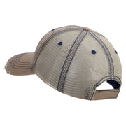 Licensed 82nd Airborne Veteran Embroidered Low Profile Special Cotton Mesh Cap - Khaki OSFM