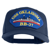 USS Oklahoma BB 37 Blue Patched Solid Cotton Twill 5 Panel Prostyle Snap Cap - Navy OSFM
