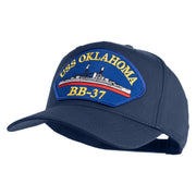 USS Oklahoma BB 37 Blue Patched Solid Cotton Twill 5 Panel Prostyle Snap Cap - Navy OSFM