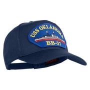 USS Oklahoma BB 37 Blue Patched Solid Cotton Twill 5 Panel Prostyle Snap Cap - Navy OSFM
