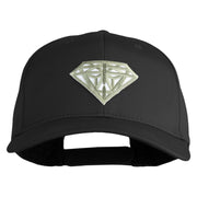 Diamond Jewelry Patched Solid Cotton Twill Pro Style Cap - Black OSFM