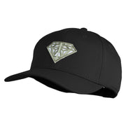 Diamond Jewelry Patched Solid Cotton Twill Pro Style Cap - Black OSFM
