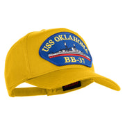 USS Oklahoma BB 37 Blue Patched Solid Cotton Twill 5 Panel Prostyle Snap Cap - Yellow OSFM