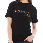 Goodlife Graphic Design Ring Spun Combed Cotton Short Sleeve Deluxe Jersey T-Shirt - Black XS