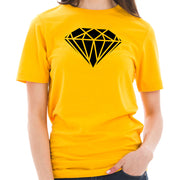 Diamond Symbol Graphic Design Short Sleeve Cotton Jersey T-Shirt