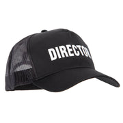 Director Letter Design Heat Transfer Solid Cotton Twill 5 Panel Mesh Cap