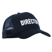 Director Letter Design Heat Transfer Solid Cotton Twill 5 Panel Mesh Cap